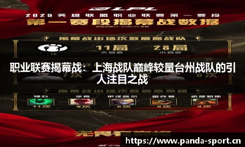 职业联赛揭幕战：上海战队巅峰较量台州战队的引人注目之战